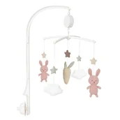 Karuzele dla niemowląt - Karuzela pozytywka z uchwytem różowy królik Jabadabado - miniaturka - grafika 1