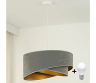 Lampy sufitowe - LED Żyrandol na lince LYRA 1xE27/15W/230V szary/złoty - miniaturka - grafika 1