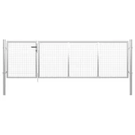 Ogrodzenia - vidaxl Brama ogrodzeniowa, stalowa, 350 x 100 cm, srebrna - miniaturka - grafika 1