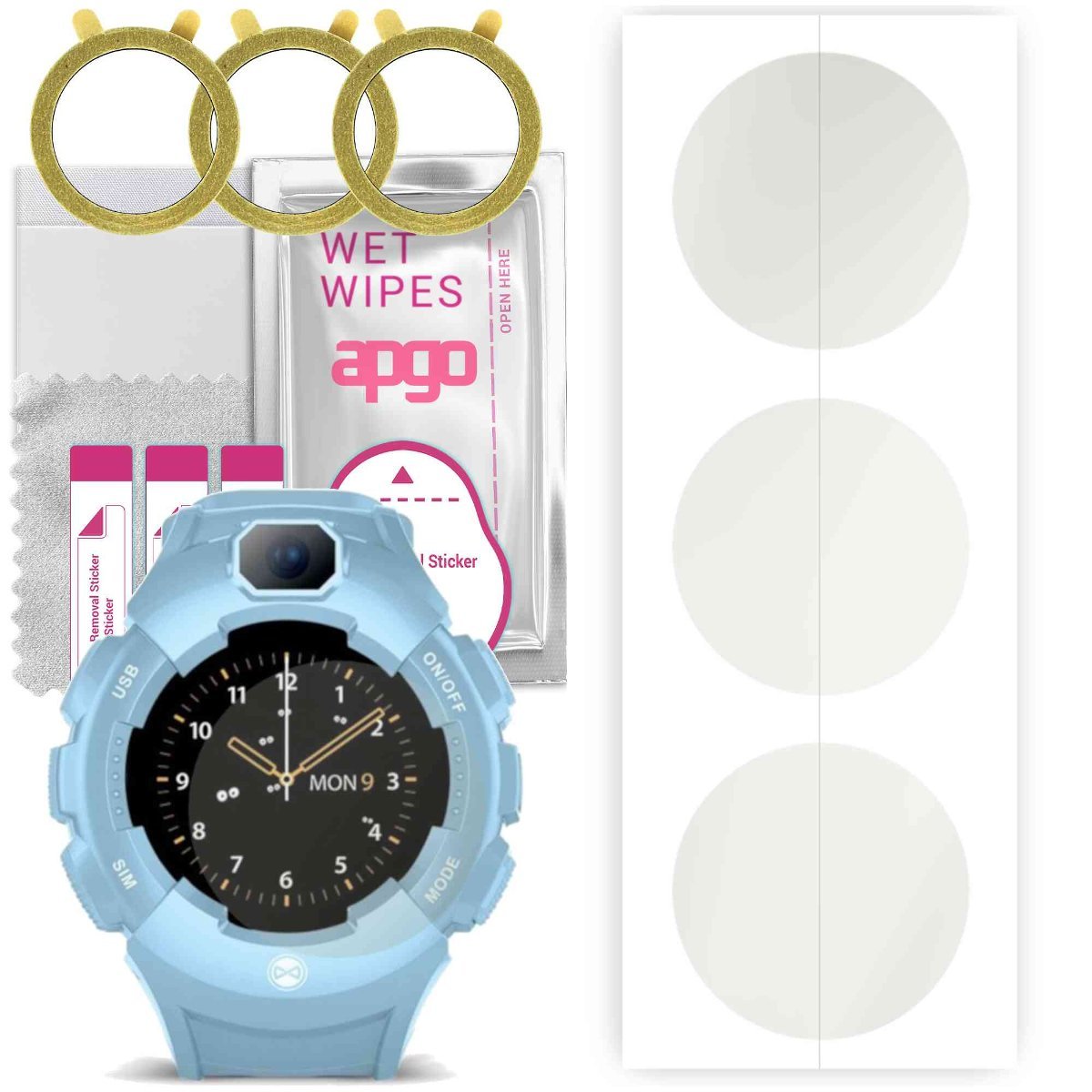 3x Folia hydrożelowa MATOWA do Forever Kids Care Me KW-400 - apgo Smartwatch Hydrogel MATTE Protection Ochrona na ekran smartwatcha