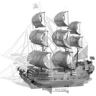 Puzzle - Piececool Puzzle Metalowe Model 3D - Statek Czarna Perĺ‚A - miniaturka - grafika 1