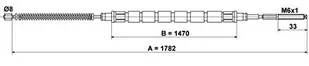 ATE LINKA HAMULCA 24.3727-2508.2 SKODA FELICIA I 1.9D 97-02 VW CADDY II PICK-UP 1.9D 96-00 - Linki hamulca postojowego - miniaturka - grafika 1