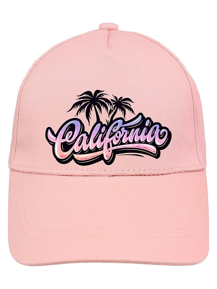 Dziewczęca czapka z daszkiem California pudrowa Ambra r.54/56