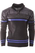 Swetry męskie - Sweter męski 2430 - czarny - Risardi - miniaturka - grafika 1