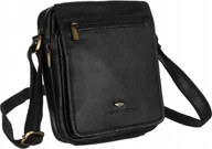 Teczki i aktówki - Peterson Listonoszka skórzana Peterson [DH] PTN-IG-8-NDM czarna - miniaturka - grafika 1