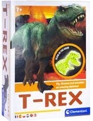 Figurki dla dzieci - Clementoni Skamieniałości Świecący T-Rex DINOZAUR Szkielet do wykopania - miniaturka - grafika 1