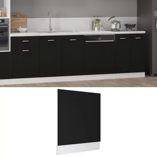 vidaXL Panel do zabudowy zmywarki, czarny, 59,5x3x67 cm, płyta wiórowa vidaXL - Fronty meblowe - miniaturka - grafika 1