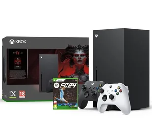 Xbox Series X z napędem - 1TB - dodatkowy pad (biały) - Diablo IV - EA SPORTS FC 24 - Konsole Xbox - miniaturka - grafika 1
