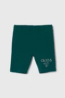 Spodnie i spodenki dla dziewczynek - Guess szorty dziecięce kolor zielony z aplikacją - miniaturka - grafika 1