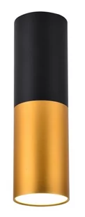 Candellux Lighting czarno-złota tubka sufitowa LED 2282688 TUBA oprawa natynkowa czarny walec GU10 do pokoju 2282688 - Lampy sufitowe - miniaturka - grafika 1