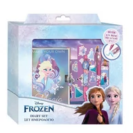 Szkolne artykuły papiernicze - Pamiętnik na kłódkę, długopis UV naklejki - Frozen - miniaturka - grafika 1