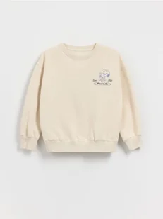 Reserved - Bluza z nadrukiem Snoopy - beżowy - Bluzy dla dziewczynek - miniaturka - grafika 1