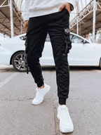 Spodnie męskie - Spodnie męskie bojówki czarne Dstreet UX4203-L - miniaturka - grafika 1