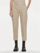Spodnie damskie - Tommy Hilfiger Chinosy WW0WW40504 Beżowy Straight Fit - miniaturka - grafika 1