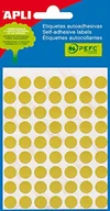 Etykiety do drukarek - APLI 2051 - Żółte etykiety (średnica 10) 5 arkuszy - miniaturka - grafika 1