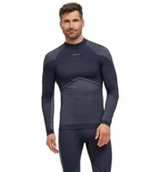Koszulki sportowe męskie - FALKE Mężczyźni Warstwa podstawowa (góra) Wool-Tech Round Neck M L/S SH Wełna Materiał funkcjonalny szybkoschnące ciepłe 1 Sztuka, Niebieski (Space Blue 6116) - Trend, S - miniaturka - grafika 1