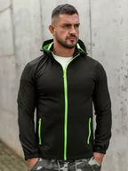 Kurtki męskie - Czarno-zielona kurtka męska przejściowa softshell Denley HH017 - miniaturka - grafika 1