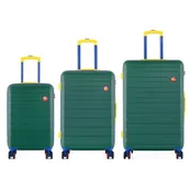 Walizki - Zestaw walizek SEMI LINE T5846-0 Zielony - miniaturka - grafika 1