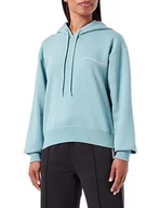 Bluzy damskie - Emporio Armani Damska bluza z kapturem Iconic Terry, Arctic, S - miniaturka - grafika 1