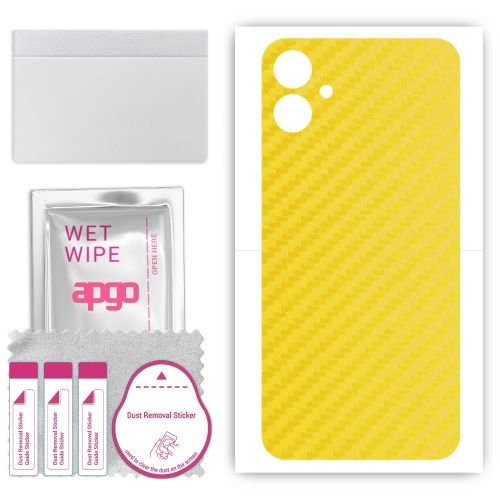 folia naklejka skórka strukturalna na TYŁ do Samsung Galaxy A05 - Carbon Żółty - apgo SKINS