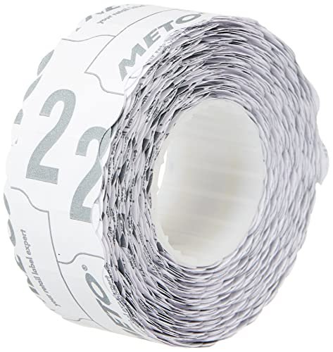 Meto Etykiety do ręcznych etykietek 30007327 (22 x 12 mm, 1-wierszowa, 12 000 sztuk, stałe przylegające, do METO, Contact, Sato, Avery, Tovel, Samark itd.) 12 rolek, białe