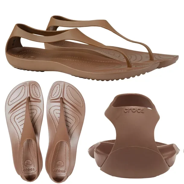Japonki Sandały Damskie Crocs Sexi Flip Brązowe Lekkie 11354 854 R. 34-35