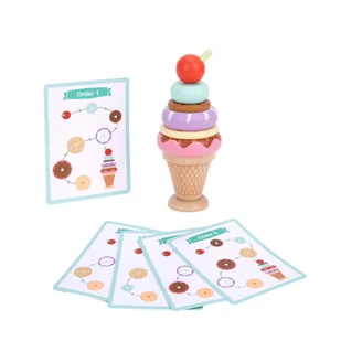 TOOKY TOY Lody Drewniane Układanka Cukiernik dla Dzieci 12 el. - Układanki dla dzieci - miniaturka - grafika 1