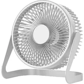 Wentylatory - Wentylator biurkowy, mały, przenośny wentylator USB, 2 prędkości, obrót o 360 stopni, odpowiedni do pracy/nauki (biały) 6,5 cala - miniaturka - grafika 1