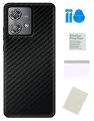 Folie ochronne do telefonów - Folia ochronna do MOTOROLA EDGE 40 NEO karbon czarny 3D skórka tył telefonu - miniaturka - grafika 1