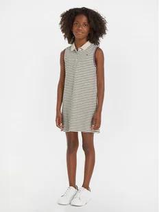 Tommy Hilfiger Sukienka letnia Classic KG0KG07980 Beżowy Regular Fit - Sukienki i spódniczki dla dziewczynek - miniaturka - grafika 1