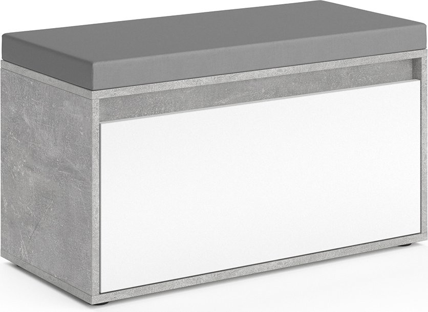 Vicco Ławka na buty Iker, 80 x 45 cm, Beton/Biały