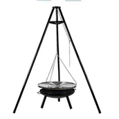 Paleniska ogrodowe - Grill Ogrodowy Trójnóg + Ruszt + Palenisko 60cm - miniaturka - grafika 1