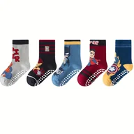 Skarpetki dla dzieci - TEMU 5 Par Skarpetek Dziecięcych – Seria Superbohater Spider-Man, Koreanki w Stylu Kreskówkowym, Średniej Długości, Oddychające i Antypoślizgowe - miniaturka - grafika 1