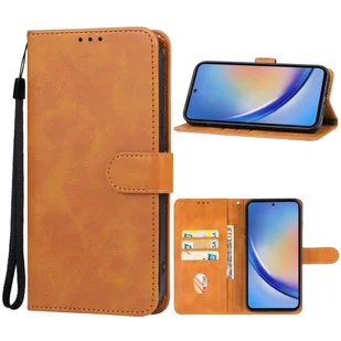 Pokrowiec König Design kompatybilny z Samsung Galaxy A35 z syntetycznej skóry - Brązowe etui na telefon komórkowy - Etui i futerały do telefonów - miniaturka - grafika 1
