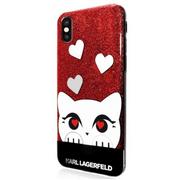 Etui i futerały do telefonów - Karl Lagerfeld Choupette Valentine - Etui iPhone X (Red) KLHCPXVDCRE - miniaturka - grafika 1