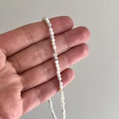 Naszyjniki - Choker z kamieni naturalnych opal PASTELOWA BIEL - miniaturka - grafika 1