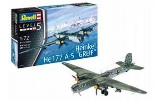 Revell 03913 model Heinkel he177 A-5 chwytu 14 A-5 zestaw w skali 1: 72 Level 5orginalgetreue repliki z wieloma detalami - Modele do sklejania - miniaturka - grafika 1