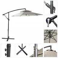 Parasole ogrodowe - PARASOL OGRODOWY DUŻY SOLIDNY SKŁADANY 2,7 M Z WYSIĘGNIKIEM REGULACJA XXL - miniaturka - grafika 1