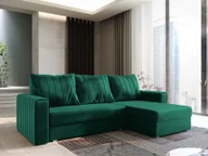 Pościel - Masseno Narożnik CARL z funkcją spania i pojemnikiem na pościel Kształt L, Rozkładana sofa, Rogówka - Butelkowa zieleń, KRONOS 19 - miniaturka - grafika 1
