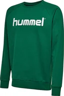 Bluzy męskie - Hummel Hmlgo Cotton bluza męska z logo zielony Evergreen S 203515-6140 - miniaturka - grafika 1