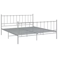 Łóżka - shumee Rama łóżka szara metalowa 160 x 200 cm - miniaturka - grafika 1