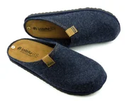Kapcie męskie - Ciepłe kapcie męskie z wyjmowaną, skórzaną wkładką - INBLU SI-01, granat - Inblu - miniaturka - grafika 1