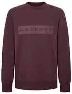 Bluzy męskie - Hackett London Bluza męska Essential Sp Crew, Czerwony (kasztanowy), L - miniaturka - grafika 1