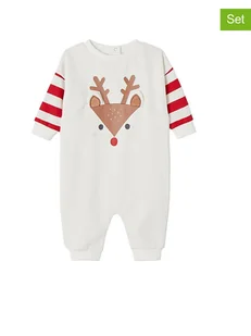 vertbaudet 2-częściowy zestaw w kolorze białym ze wzorem - Rampersy - miniaturka - grafika 1