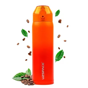 Kubek termiczny 500ml Termos z ustnikiem pomarańczowo-czerwony - Kubki termiczne - miniaturka - grafika 1