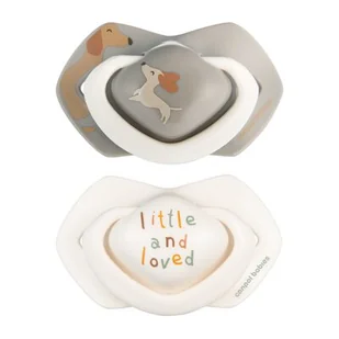 Smoczek CANPOL BABIES Dogs 0-6 m Beżowo-szary (2 sztuki) - Smoczki uspokajające - miniaturka - grafika 1
