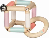 Grzechotki dla dzieci - Drewniana grzechotka bryła z dzwoneczkiem pastelowa Goki - miniaturka - grafika 1