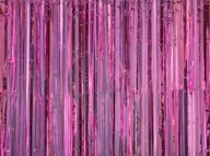 Dekoracje sali - Kurtyna - zasłona na drzwi jasnoróżowa metaliczna - 100 x 200 cm - miniaturka - grafika 1