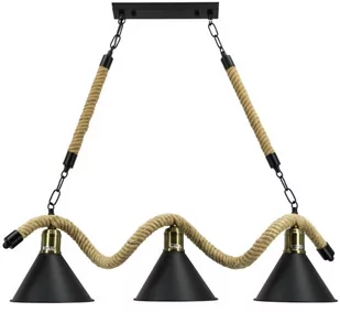 MLAMP Marynistyczna LAMPA wisząca ELM5102/3 BLACK MLAMP metalowa OPRAWA zwis na linach czarny ELM5102/3 BLACK - Lampy sufitowe - miniaturka - grafika 1