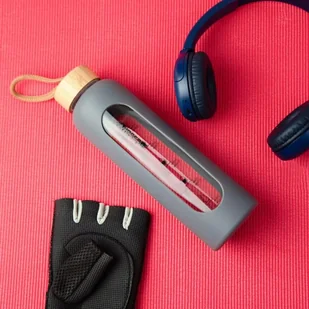 Wessper B1 Borosilicate 500 ml Szklana butelka na wodę z miarką motywacyjną z szarym etui - Butelki filtrujące - miniaturka - grafika 7